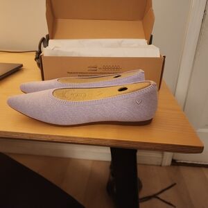 Purple Ballet Flats with Woven Texture